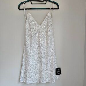 Lulu's Force of Fashion White Sequin Backless Mini Dress Size XS